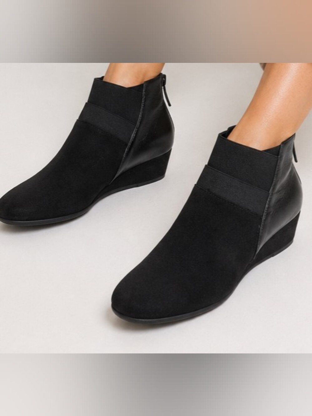 Croft & Barrow Black Wedge Ankle Boots, Size 10
